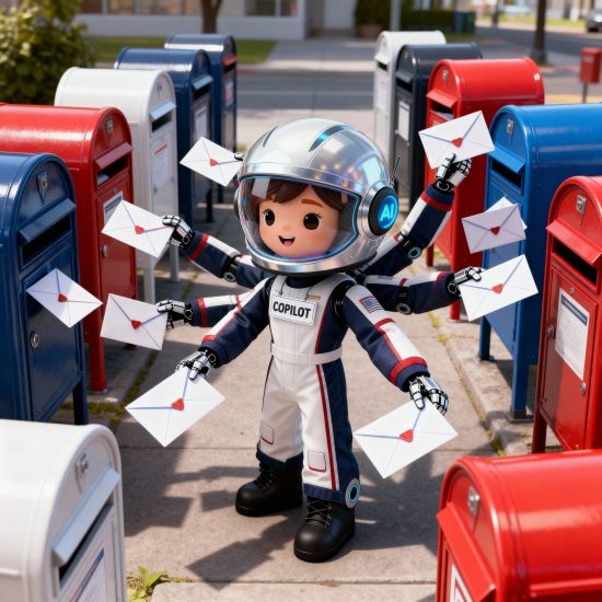 Copilot-Mascot verteilt E-Mails an Postfächer
